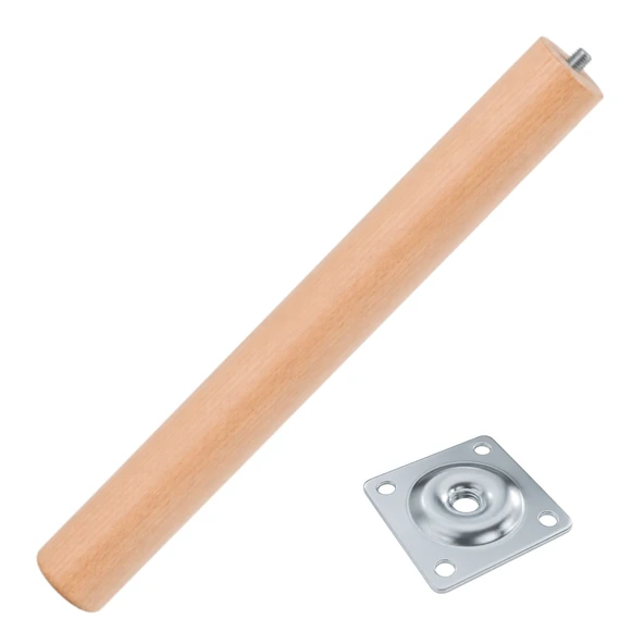 Bohem 45 cm (1 Adet) Doğal Ahşap Boyasız Silindir Sehpa Ayağı - (1 Adet) 4x4 Metal Montaj Aparatı ürün görseli 1