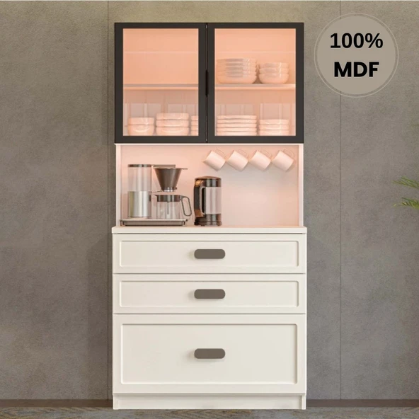 Comiet Manollya Mdf Kahve Köşesi Dolabı Çekmeceli Işıklı ürün görseli 1