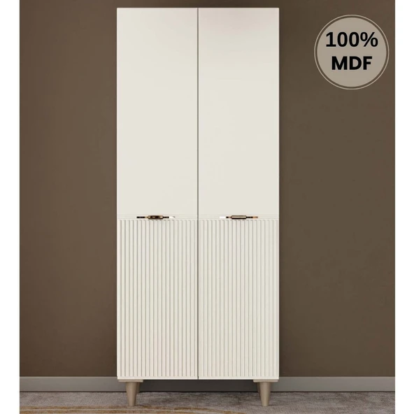 Comiet Menekşe 2  Kapak Mdf Ayaklı Tasarım Gardırop ürün görseli 1