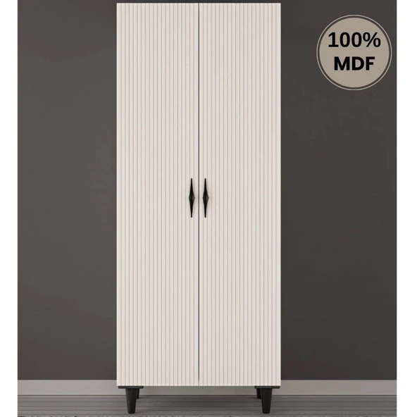 Comiet Lale 2  Kapak Mdf Ayaklı Tasarım Gardırop ürün görseli 1