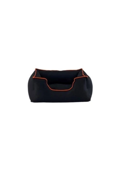 Pet Comfort Alpha Kedi ve Köpek Yatağı Siyah w Turuncu Biye S 60x50cm ürün görseli 1