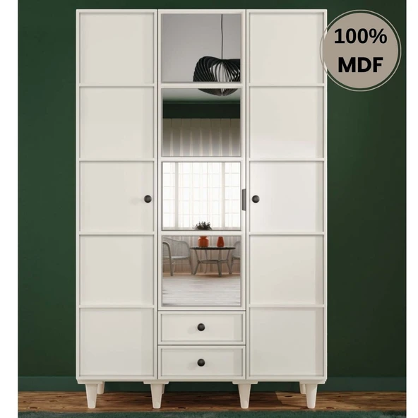 Comiet Zambak 3  Kapak Mdf Ayaklı Tasarım Gardırop ürün görseli 1