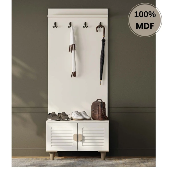 Comiet Lavanta  Mdf Ayaklı Tasarım Askılıklı Portmanto Ayakkabılık ürün görseli 1