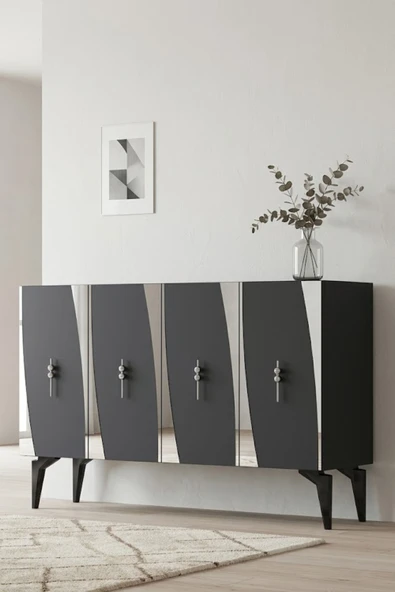 KA1213AS ELİPS Konsol ve Tv Sehpası Antrasit-Silver 120cm ürün görseli 1