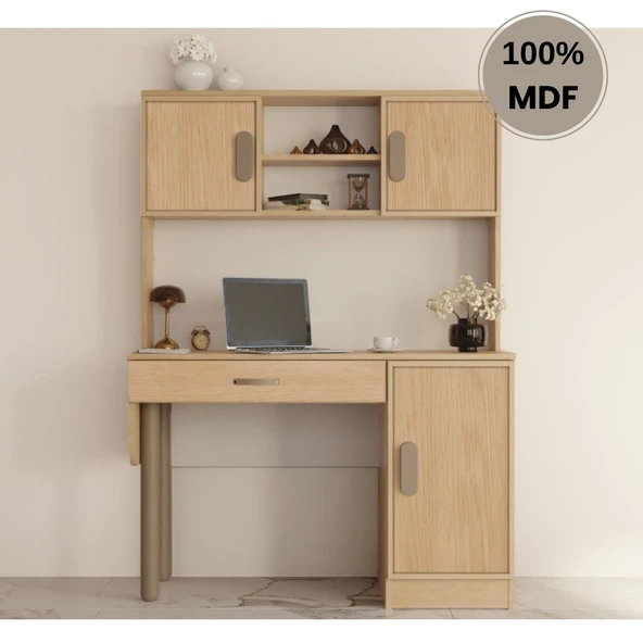 Comiet Karanfil Mdf Kitaplıklı Dolaplı  Çalışma Masası ürün görseli 1