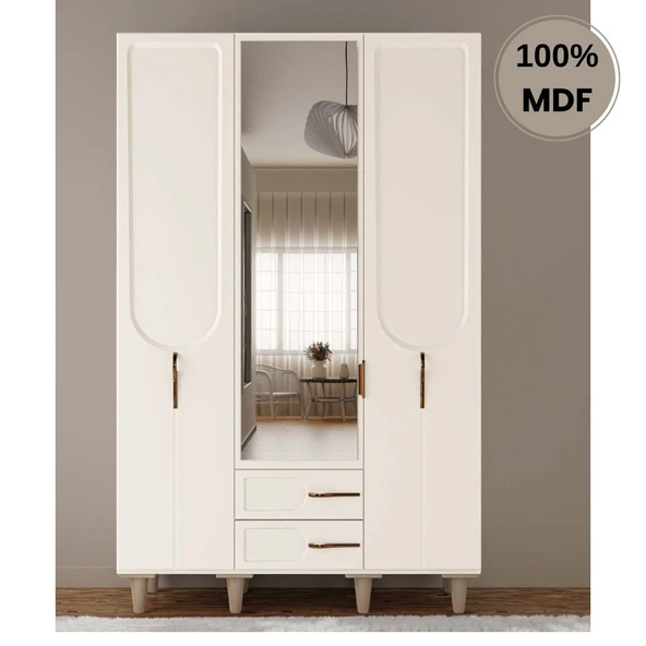 Comiet Açelya 3 Kapak Mdf Ayaklı Tasarım Gardırop ürün görseli 1