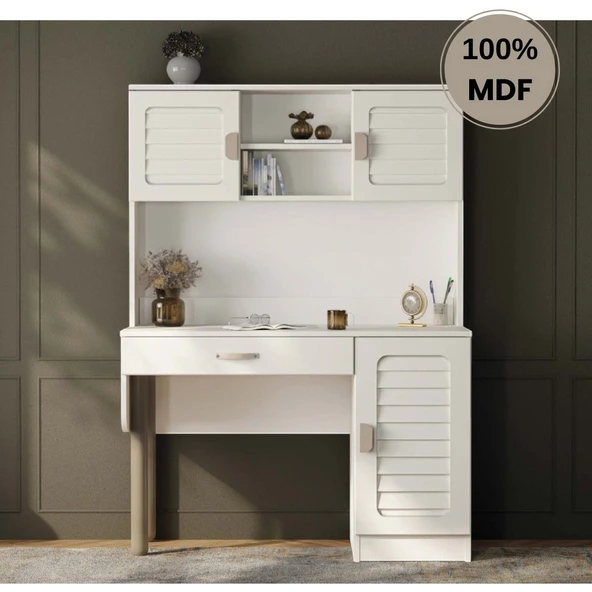 Comiet Lavanta Mdf Kitaplıklı Dolaplı  Çalışma Masası ürün görseli 1