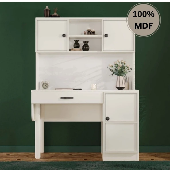 Comiet Zambak Mdf Kitaplıklı Dolaplı  Çalışma Masası ürün görseli 1