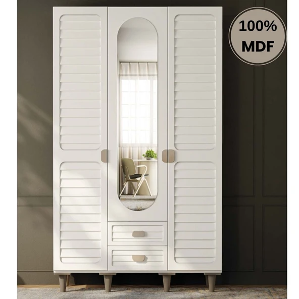 Comiet Lavanta 3  Kapak Mdf Ayaklı Tasarım Gardırop ürün görseli 1