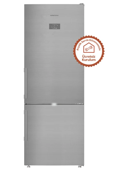 Grundig Grundig GPKND 490 I E Enerji Sınıfı  490 L Duo-No Frost Alttan Donduruculu Buzdolabı Inox ürün görseli 1