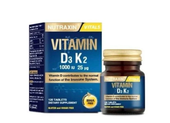 Nutraxın D3 K2 Vitamin 120 Tablet ürün görseli 1