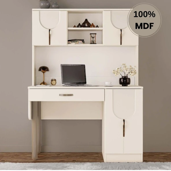 Comiet Açelya Mdf Kitaplıklı Dolaplı  Çalışma Masası ürün görseli 1