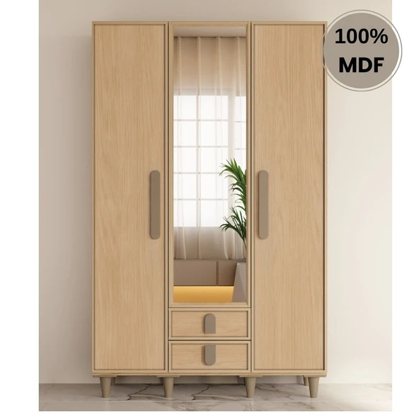Comiet Karanfil 3 Kapak Mdf Ayaklı Tasarım Gardırop ürün görseli 1