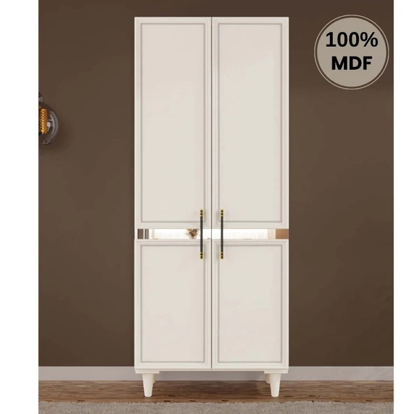 Comiet Kardelen 2  Kapak Mdf Ayaklı Tasarım Gardırop ürün görseli 1