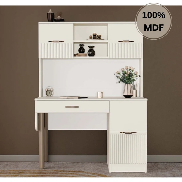 Comiet Menekşe  Mdf Kitaplıklı Dolaplı  Çalışma Masası ürün görseli 1