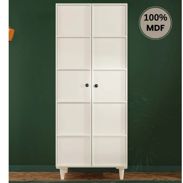 Comiet Zambak 2  Kapak Mdf Ayaklı Tasarım Gardırop ürün görseli 1