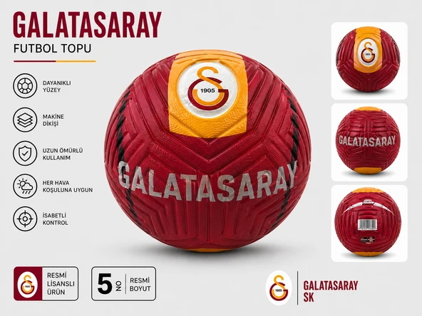Galatasaray Lisanslı Futbol Topu No:5 430GR Maç Topu ürün görseli 1