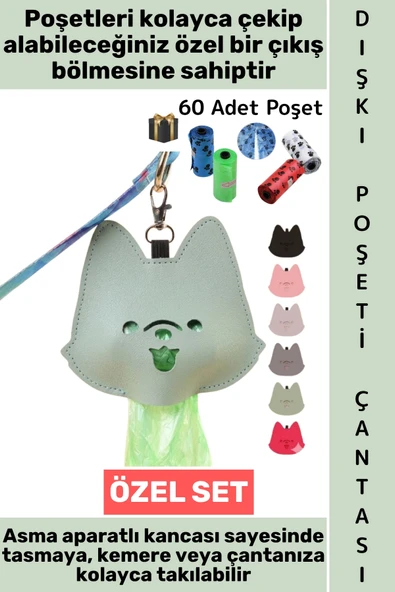 #KöpekTuvalet Evcil Hayvan Sevimli Figürlü Poşet Çıkış Bölmeli Tasma Bel Kemeri Sırt Çantası Kancalı Asma Aparatlı Hijye ürün görseli 1