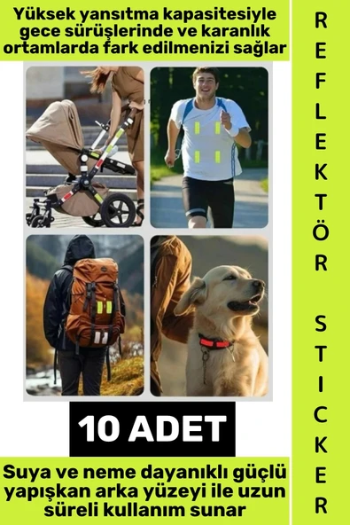 #Relfektör Kendinden Yapışkanlı Suya Toza Dayanıklı Motosiklet Bisiklet Kask Araç Tamponu Bebek Arabası Çanta Bariyer Pe ürün görseli 1