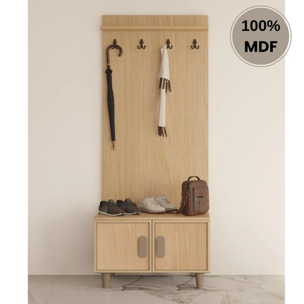 Comiet Karanfil Mdf Ayaklı Tasarım Askılıklı Portmanto Ayakkabılık ürün görseli 1