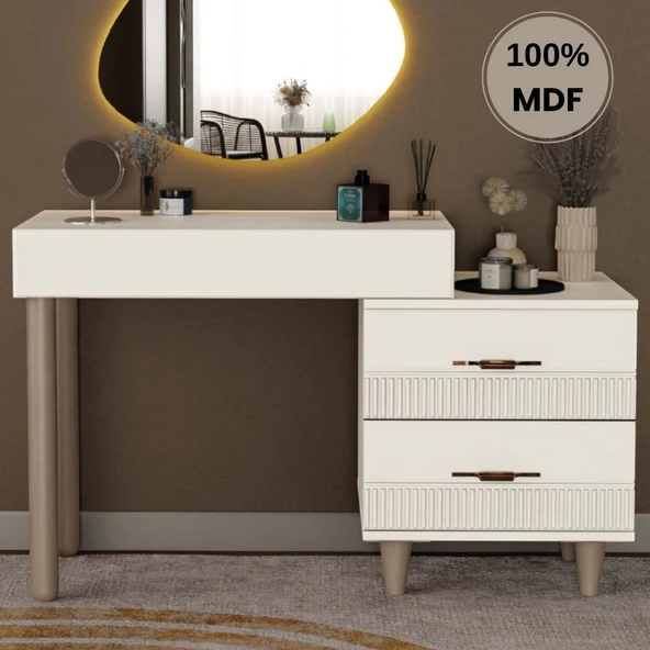 Comiet Menekşe Mdf Makyaj Masası (Ledli Ayna Dahildir) ürün görseli 1