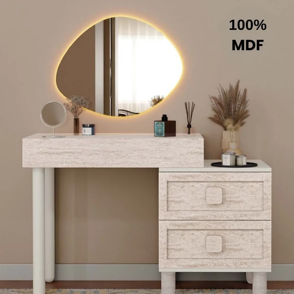 Comiet Nilüfer Mdf Makyaj Masası (Ledli Ayna Dahildir) ürün görseli 1