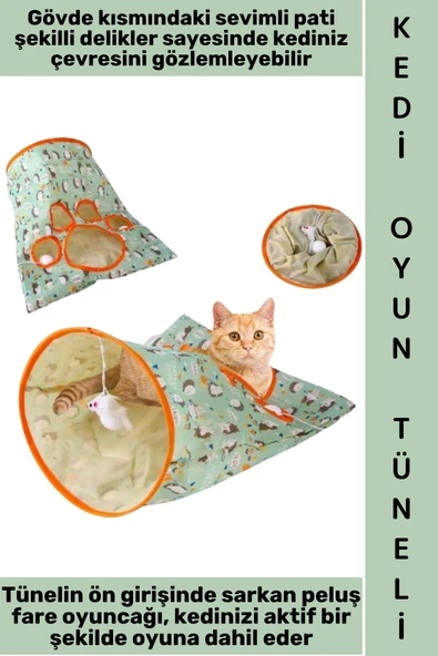 #Oyuncak Evcil Hayvan Pet İnteraktif Sevimli Pati Gözetleme Delikli İlgi Çekici Peluş Fare Oyuncaklı Katlanabilir Hışırt ürün görseli 1