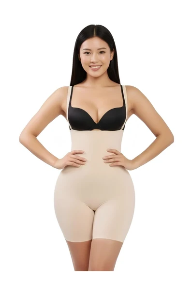MİSTİRİK Pagliye Model Lazer Kesim İz Yapmayan Askılı Şort Toparlayıcı Korse Ten Renk ürün görseli 1