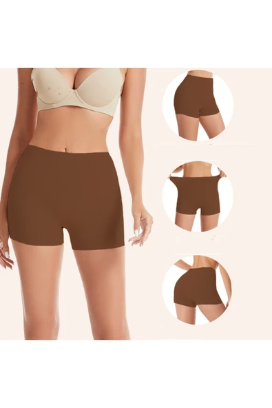MİSTİRİK Carigna Model Toparlayıcı Ve Sıkılaştırıcı Lazer Kesim Iz Yapmaz Toparlayıcı Boxer Kahve Renk ürün görseli 1
