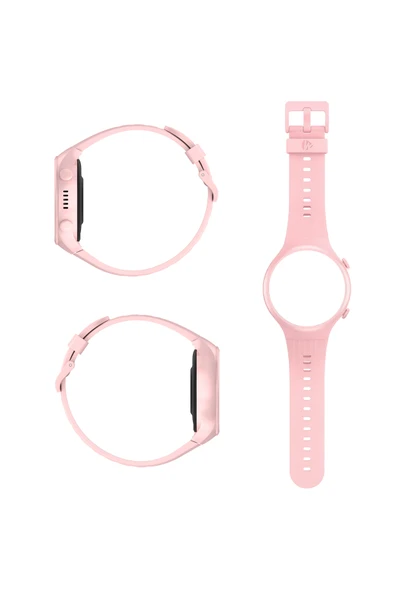 Wiky Watch 5S Uyumlu Kasa Kordon Set Pembe - Resim 4