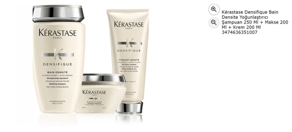 Densifique Bain Densite 250 ml&Masque 200 ml&Fondant 200 ml ürün görseli 1