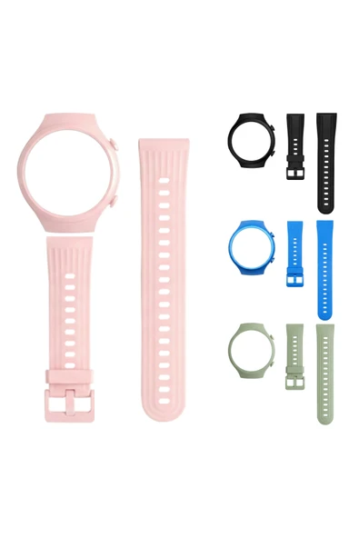 Wiky Watch 5S Uyumlu Kasa Kordon Set Pembe - Resim 3