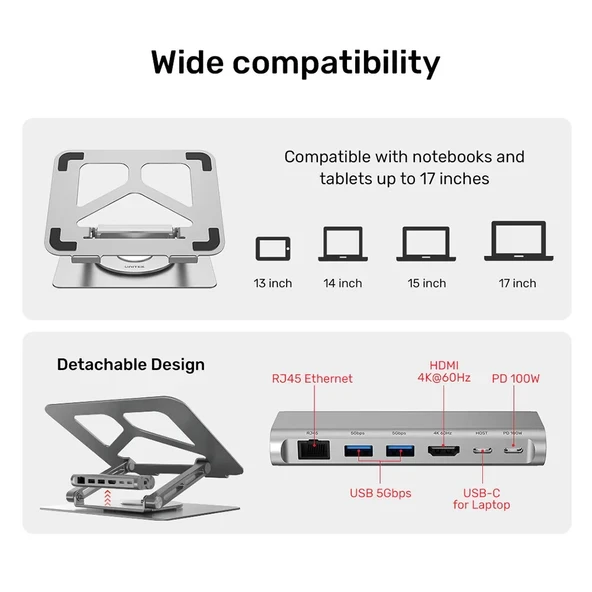 UNITEK USB-C NOTEBOOK STANDI D1109A - Resim 5