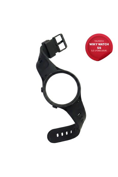 Wiky Watch 5S Uyumlu Kasa Kordon Set Siyah ürün görseli 1