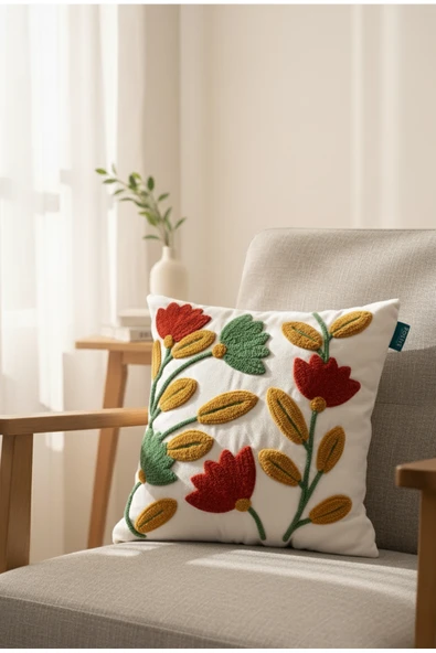 Rolivs Bahar Çiçeği Dekoratif Kırlent 47x47 cm Fermuarlı Yıkanabilir (2690) ürün görseli 1