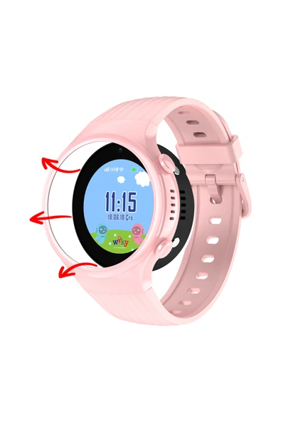 Wiky Watch 5S Uyumlu Kasa Kordon Set Pembe - Resim 2