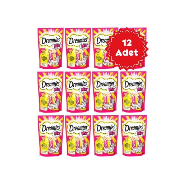 Dreamies Mix İç Dolgulu Sığır Etli ve Peynirli Kedi Ödül Bisküvisi 12x60gr ürün görseli 1