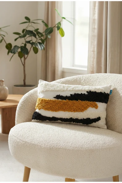 Rolivs Doğal Akış Dekoratif Kırlent 30x50 cm Fermuarlı Yıkanabilir (NK2674) ürün görseli 1
