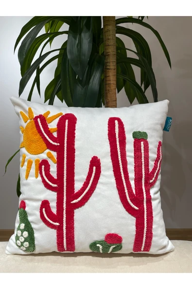 Rolivs Kaktora Dekoratif Kırlent 47x47 cm Fermuarlı Yıkanabilir (NK1560) ürün görseli 1