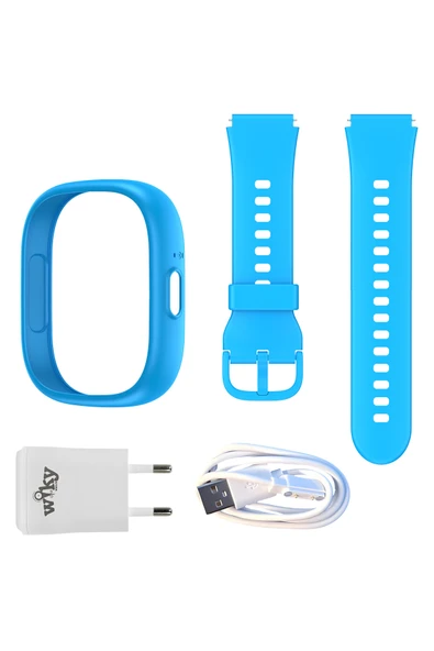 Wiky Watch 5 Plus Mavi Akıllı Saat Kasa Kordon Seti + Adaptör ve Şarj Kablosu Mavi ürün görseli 1