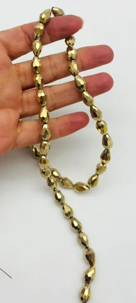 Angel Çanta Aksesuar Gold Renk 8x11 Cm Damla Model Kristal Boncuk 1 Dizi ürün görseli 1