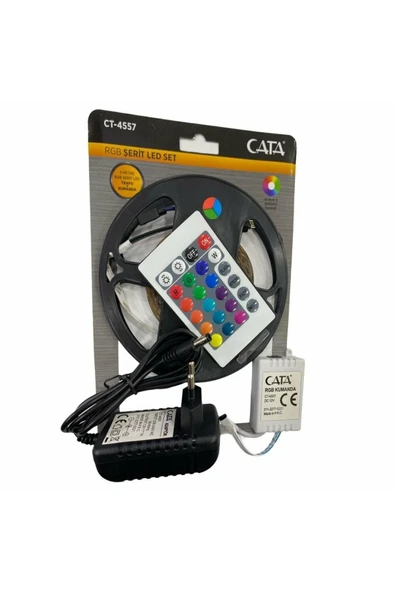 Cata Cata RGB ŞERİT LED SETİ 3 RENK (5 MT RGB ŞERİT+TRAFO+RGB KUMANDA) ürün görseli 1