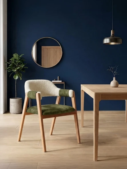 Vector Bağlamalı Kolçaklı Ahşap Sandalye - Resim 12