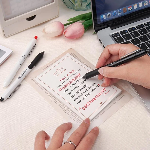 WRITECH ROLLER KALEM BASMALI 05 SIYAH GOVDE W-994 - Resim 2
