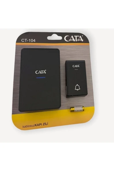 Cata Cata Led Işıklı Kablosuz Uzaktan Kumandalı Kapı Zili Siyah Ct-104 ürün görseli 1