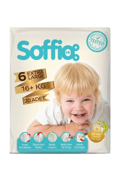 Soffio Çocuk Bezi 6 Beden 20'li Extra Large ürün görseli 1