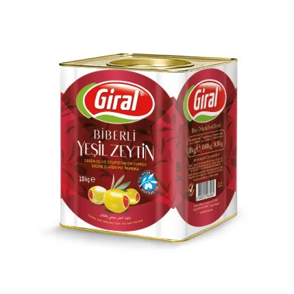 Giral Biber Dolgulu Yeşil Zeytin 10 Kg ürün görseli 1