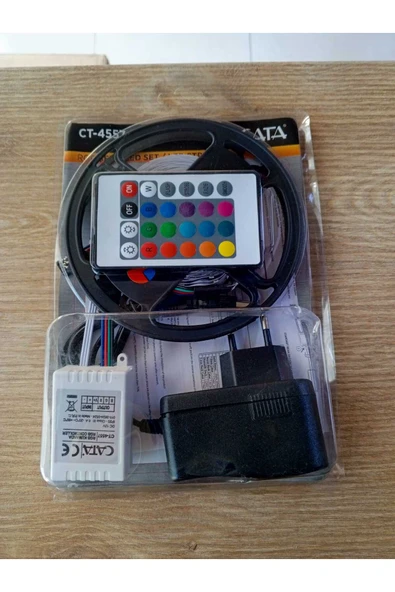 Cata Cata Ct-4557 Rgb Şerit Led Set 5 Metre Kumanda Adaptör – Renkli Dekoratif Işık ürün görseli 1