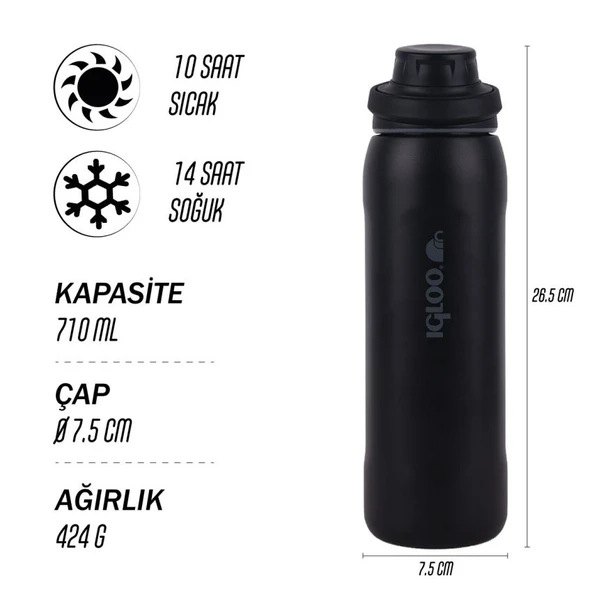 Igloo Veloce Termos 710ml-SİYAH 205864 - Resim 6