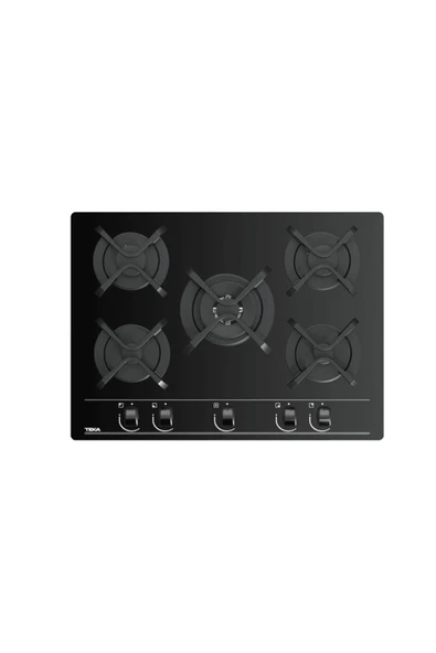 Teka GBC 75030 BK SİYAH 70 CM. 5 GÖZLÜ GAZLI ANKASTRE CAM OCAK ürün görseli 1